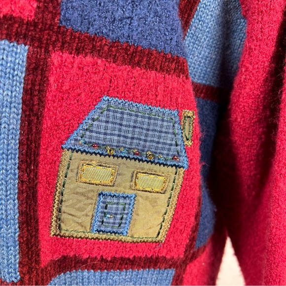 Koret City Blues Vintage wool blend Christmas sweater women’s XL cardigan - Picture 7 of 16